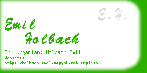 emil holbach business card